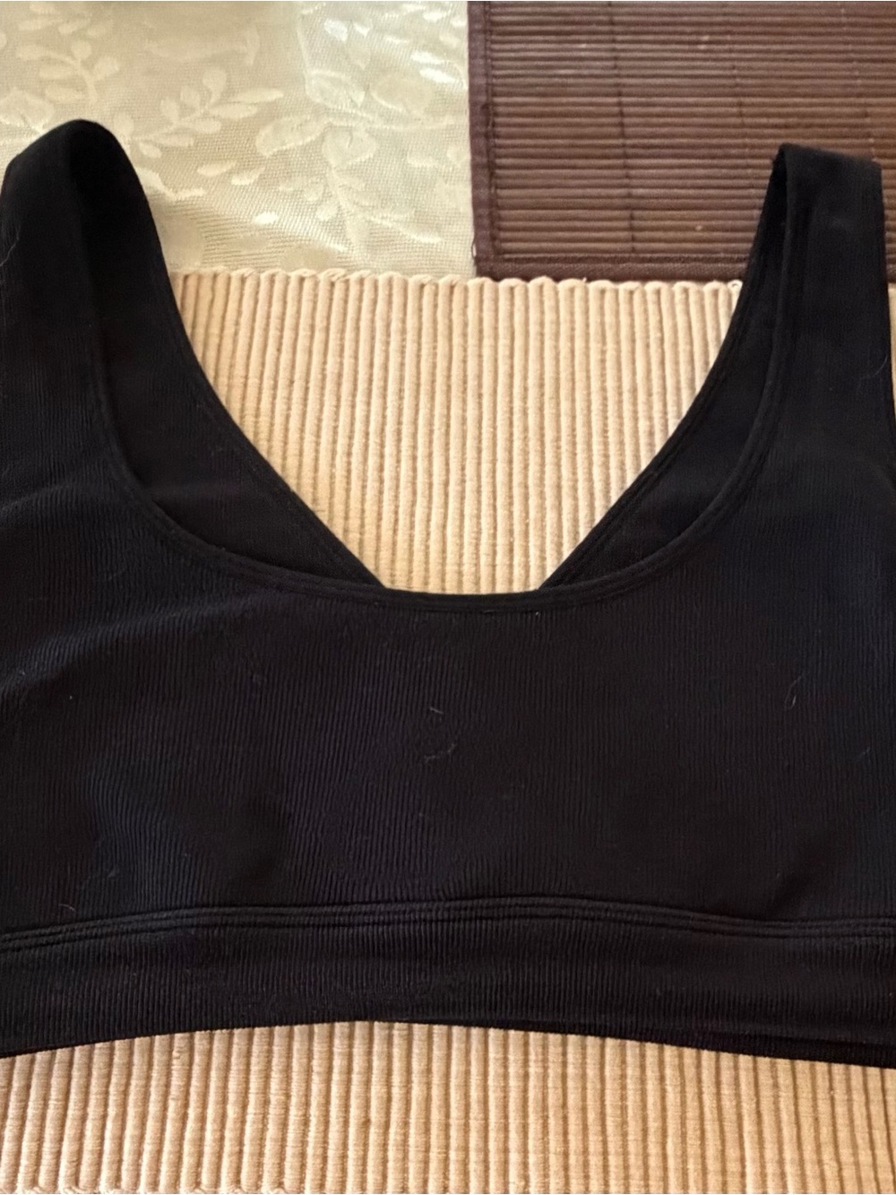 Black Women's Ribbed Scoop-Front Bralette - Selling as a pair